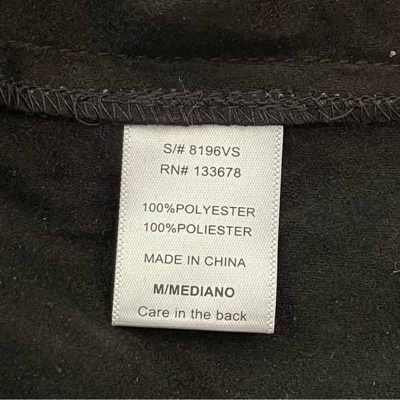 Love Tree Black Faux Suede Fringe Vest - Picture 5 of 6